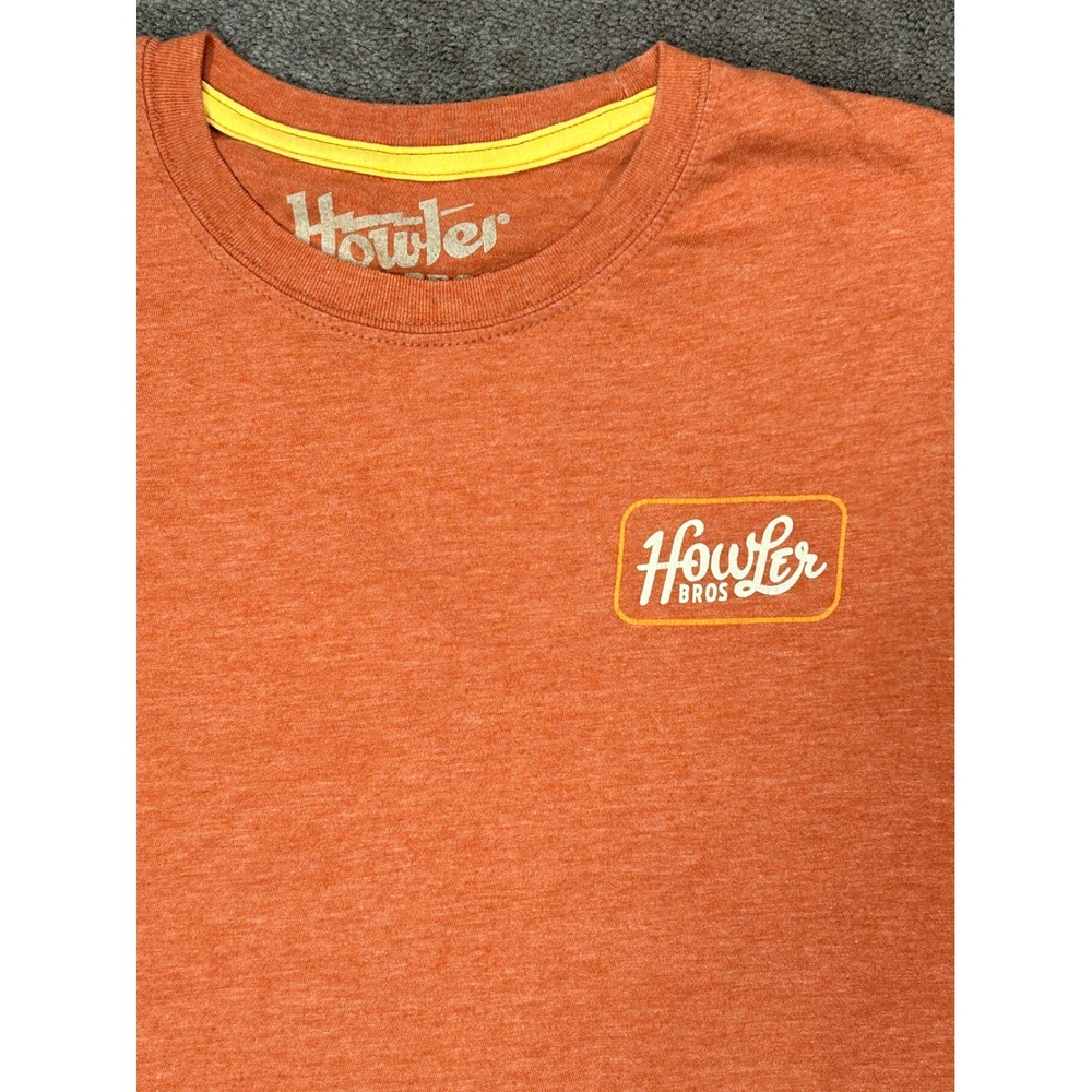 Howler Brothers Long Sleeve T-Shirt Mens Medium Orange Heather Graphic Austin TX - Picture 9 of 11
